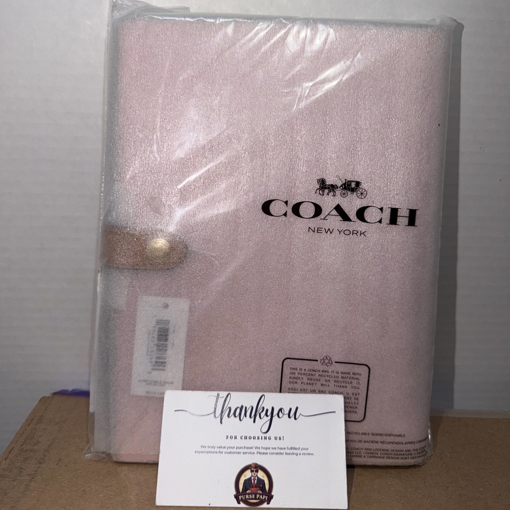 NWT 2026 Coach Powder Pink Notebook CEA49